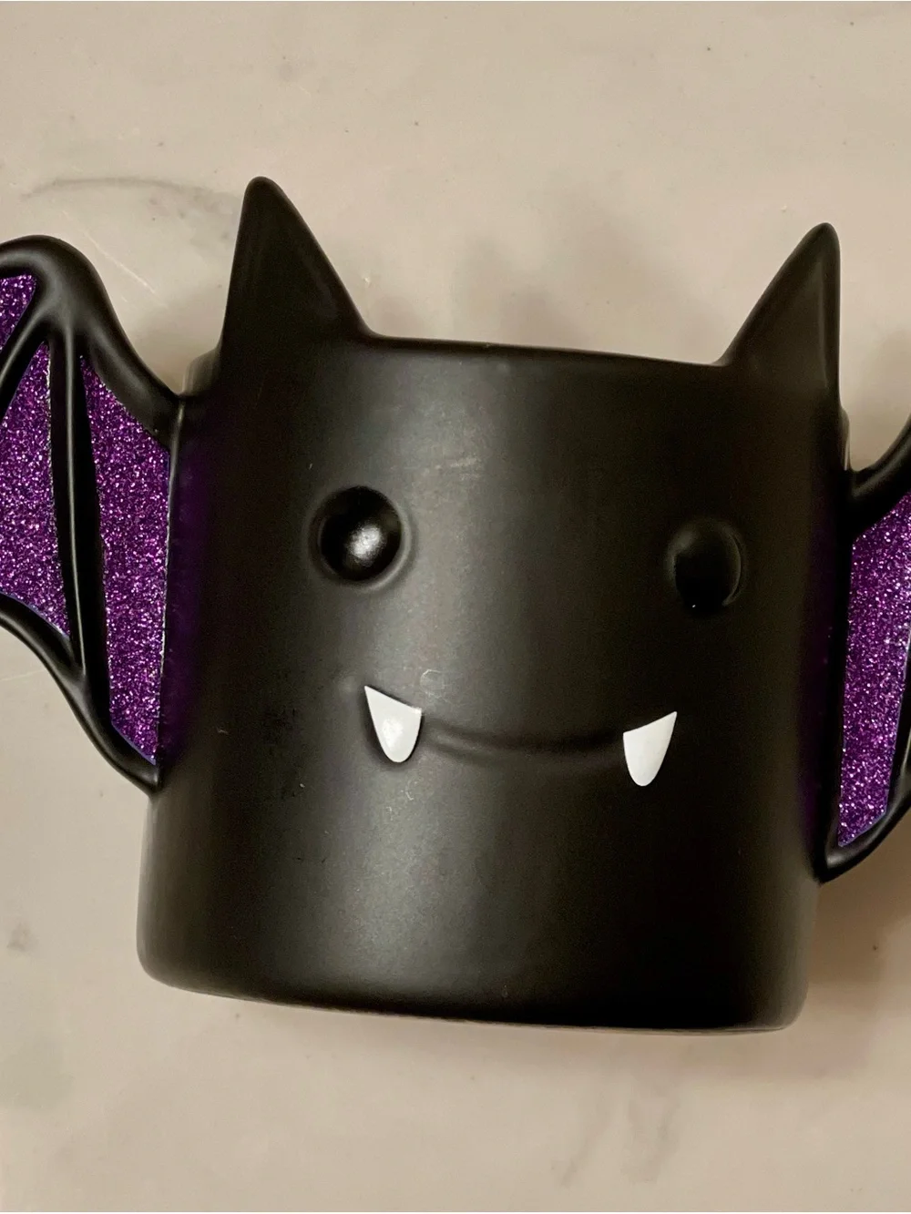 Bath & Body Works Black Bat soap holder with Purple Glitter Ears